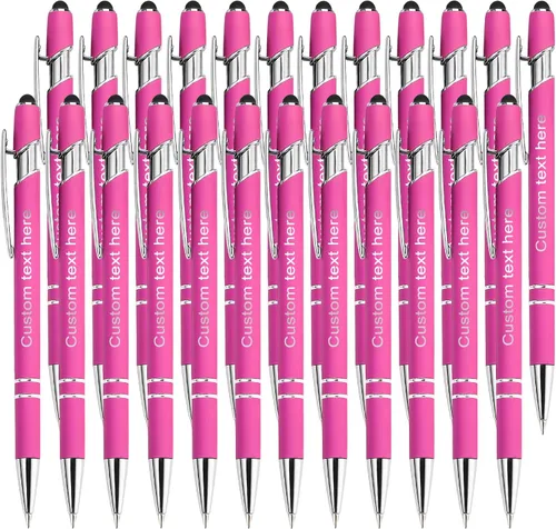 Miniatura 10 de Bolígrafos personalizados a granel con punta de lápiz capacitivo, bolígrafos personalizados de 0.020 in con nombre, logotipo o mensaje grabado