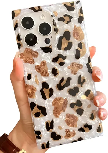 Miniatura 47 de Funda compatible con iPhone 14 Pro con borde rectangular, bonita funda protectora de lujo con pintura al óleo y flores para mujeres y niñas, funda