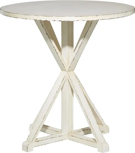 Miniatura 6 de Deco 79 Mesa auxiliar de madera para mesa auxiliar, mesa auxiliar de 29 x 29 x 31 pulgadas, color blanco