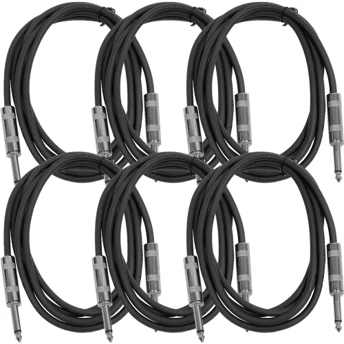 Miniatura 31 de Seismic Audio Cables de guitarra para altavoces, cables de guitarra TS de ¼ pulgadas, 3 pies, multicolor, paquete de 6 Color múltiple