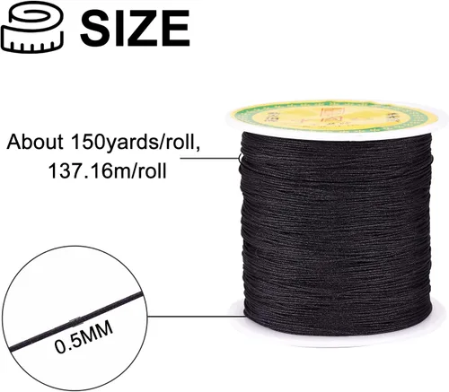 Miniatura 2 de Pandahall - Cordón de nailon trenzado de 0.020 in, cuerda de nailon trenzado de 150 yardas con carrete de plástico para manualidades y fabricación