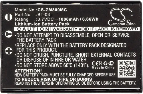 Miniatura 3 de Batería de repuesto de 1800 mAh / 6.66 Wh para grabadora Zoom Q8 PN: Zoom BT-03