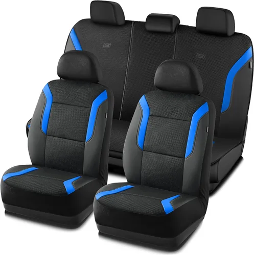 Miniatura 10 de Fundas de asiento de coche de espuma viscoelástica Skechers, fundas de asiento gruesas de malla Air Cool, fundas de asiento de coche para asientos