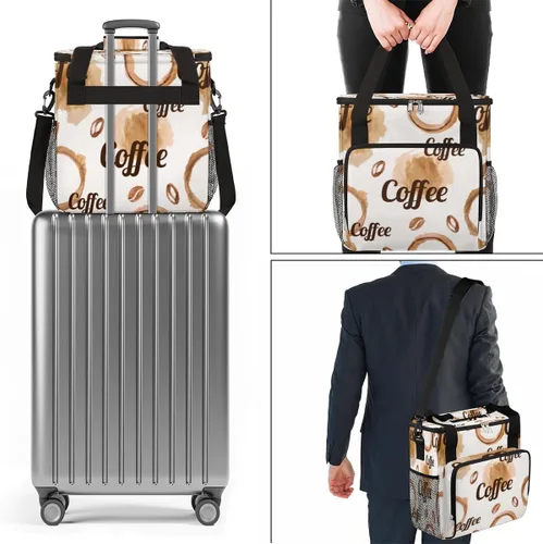 Miniatura 7 de Cafetera de acuarela, bolsa de café en granos, bolsa de almacenamiento de transporte de viaje, compatible con Keurig K-Mini o K-Mini Plus, portátil