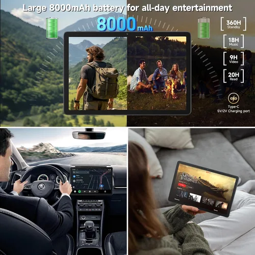 Miniatura 7 de Android 15 Tablet 2026 Última tableta de 11 pulgadas con teclado, 128 GB ROM 16 GB RAM 2TB Expand, 8000 mAh, tabletas Octa-Core con WiFi 5G/2.4G
