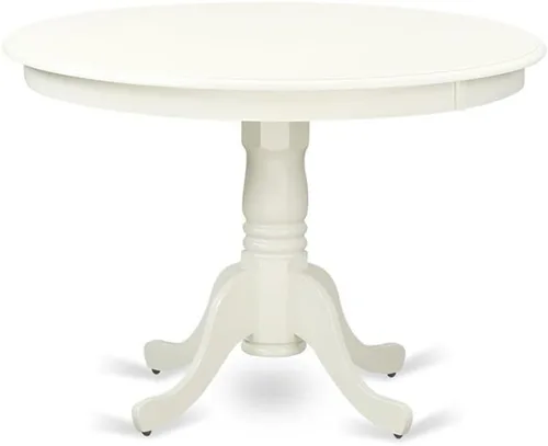 Miniatura 3 de East West Furniture HLCL3-LWH-C - Juego de comedor de 3 piezas que contiene una mesa de comedor redonda con pedestal y 2 sillas de cocina de tela