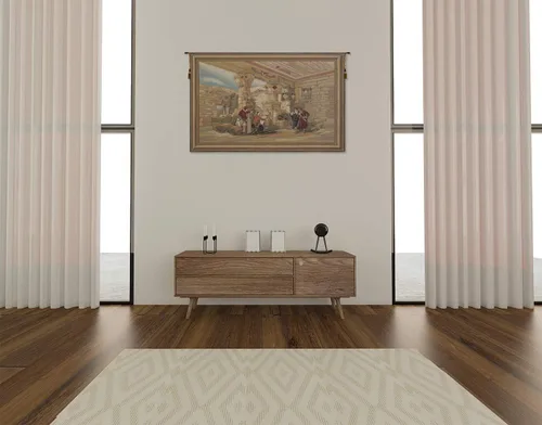 Miniatura 4 de Charlotte Home Furnishings - Tapiz europeo Temple Of Ptolemy IV, 40 x 26 pulgadas, algodón/viscosa/poliéster