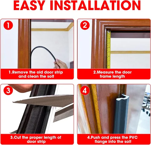 Miniatura 7 de Burlete de Puerta Extra Ancho para Sellar, Burlete Negro Kerf para Marco de Puerta, Burlete Exterior Extra Grueso para Espacios Grandes, Repuesto