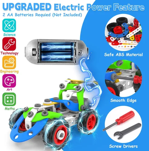 Miniatura 3 de Juguetes eléctricos STEM 10 en 1 para niños de 5, 6, 7, 8, 9 años, regalos de cumpleaños, juguetes educativos de construcción para niños de 4 a 8
