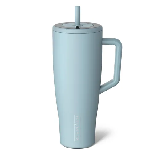 Miniatura 57 de BrüMate Era Vaso térmico con asa y pajilla, 40 onzas, 100% a prueba de fugas, con tapa, hecho de acero inoxidable, base apta para portavasos, moca
