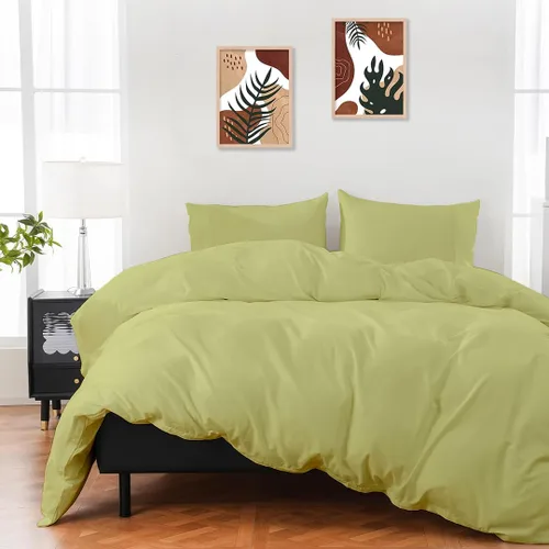 Miniatura 11 de ARlinen Juego de funda de edredón de tamaño matrimonial, 100% algodón egipcio, juego de ropa de cama de 3 piezas con cierre de cremallera, incluye 1