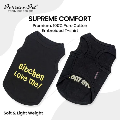 Miniatura 2 de Parisian Pet Camisa para perros – Camisas para perros pequeños – Ropa negra sin mangas para cachorros – Ropa transpirable para perros – Ropa