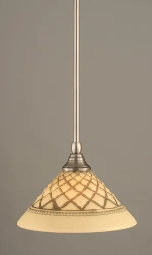 Miniatura 251 de Toltec Lighting Tallo Colgado Mini colgante, acabado de cobre negro, 3.5" cuadrado humo burbuja vidrio