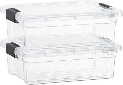 Miniatura 18 de Superio Contenedor de plástico transparente de 7.4 cuartos con tapa, no tóxico, sin BPA, sin olor, caja de almacenamiento organizadora, recipiente