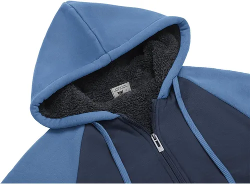 Miniatura 68 de GEEK LIGHTING Sudadera con capucha y cremallera para hombre, forro polar, chaqueta gruesa con capucha para invierno, cálida sudadera atlética