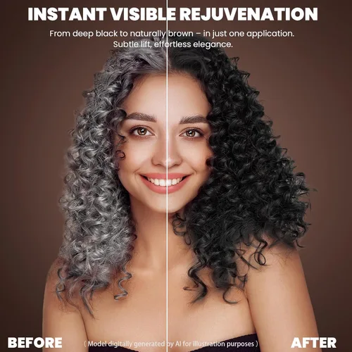 Miniatura 2 de Champú instantáneo de tinte para cabello negro para mujeres y hombres, champú de color para cabello gris, cobertura de canas, tinte natural