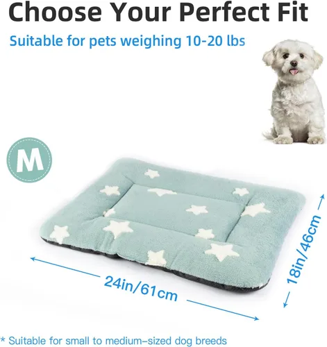 Miniatura 6 de Mora Pets Almohadilla para jaula para perros, alfombra para jaula de perrera para perros pequeños, lavable, bonita cama de estrella para mascotas