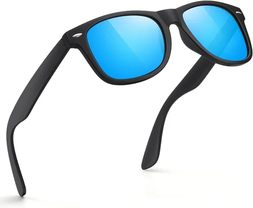 Miniatura 54 de FEIDUSUN Lentes de sol polarizados para hombre y mujer, lentes de sol retro negros para conducir, pescar, protección UV
