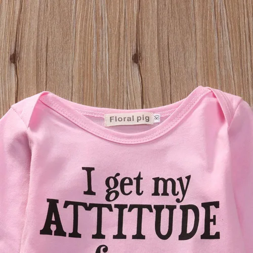 Miniatura 4 de Mameluco de algodón para bebé recién nacido, con estampado de letras divertidas, para bebés y niñas