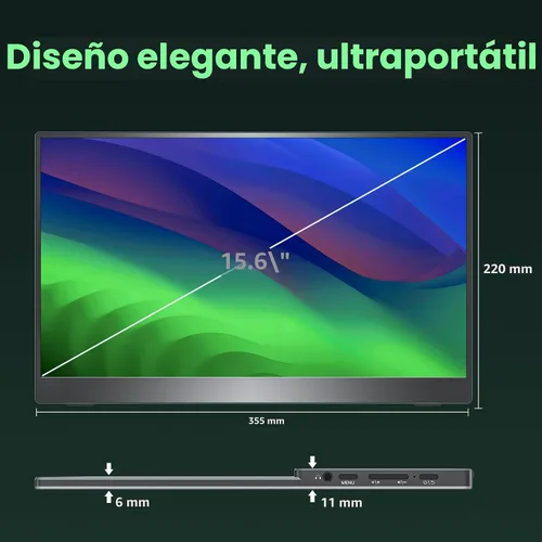 Miniatura 9 de cocopar Monitor portátil 15.6" 1080P 60Hz 85% sRGB IPS Monitor de viaje con USB-C HDMI Pantalla portátil para laptop MacBook Surface PC PS4/5