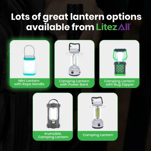 Miniatura 6 de LitezAll Mini linterna con mango de cuerda, luz de 360 grados, ideal para luces de campamento y linternas, linterna LED, linternas portátiles