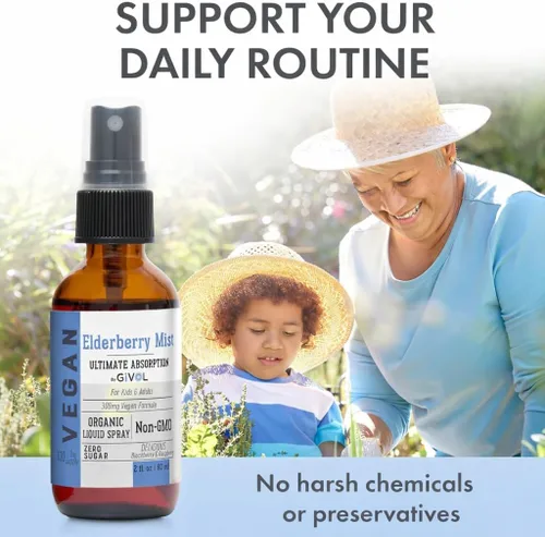 Miniatura 4 de Extracto líquido orgánico de saúco (Sambucus Nigra) - Fórmula líquida de calidad para niños y adultos - altos niveles de flavonoides, fácil