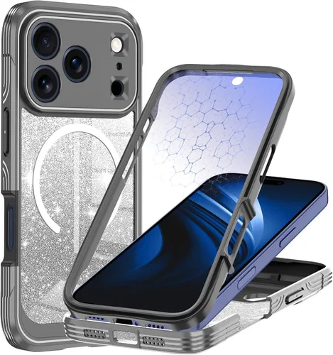 Miniatura 22 de Hekodonk Funda para iPhone 15 Pro Max, compatible con Magsafe [protector de pantalla de vidrio templado integrado y protección de lente de cámara]