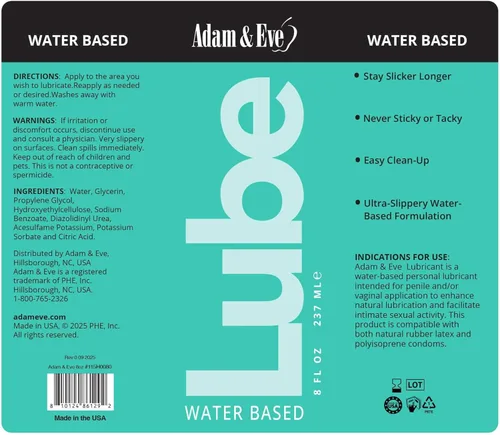 Miniatura 6 de Adam & Eve Lubricante a base de agua, lubricante personal, lubricante de larga duración no pegajoso y sin manchas para hombres, regalos para mujeres