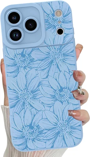 Miniatura 60 de MZELQ Funda para iPhone 17 Pro 2025, diseño de girasoles de silicona, flores florales, protección de cámara, funda delgada y suave para teléfono