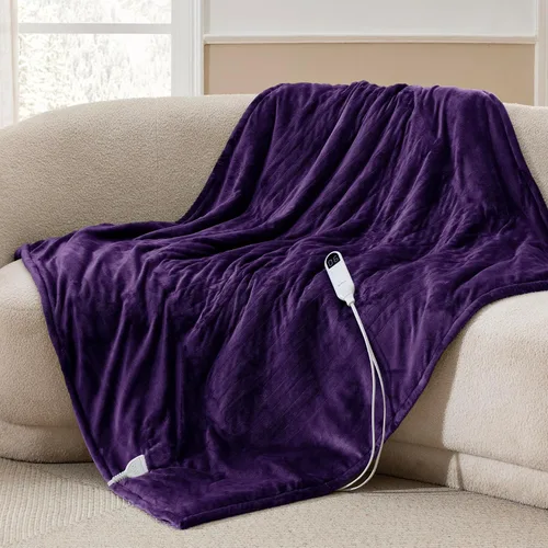 Miniatura 19 de Bedsure - Manta eléctrica de calentamiento rápido, manta de franela suave con 4 ajustes de tiempo, 6 ajustes de calefacción, regalos cálidos
