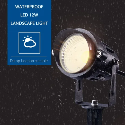 Miniatura 4 de SUNVIE Luces LED de paisaje de 12 W de bajo voltaje, luces de camino de jardín, luz blanca súper cálida de 12 V, impermeables, para exteriores