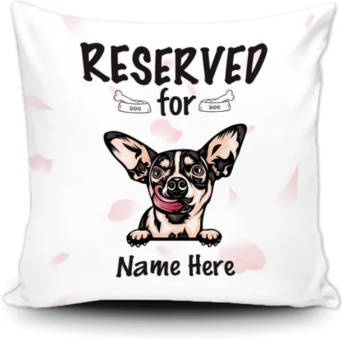 Miniatura 17 de Funda de almohada personalizada reservada para el perro, Cavalier King Charles Spaniel cachorro, funda de almohada de lona blanca para decoración