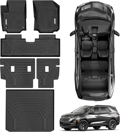 YITAMOTOR Gen2 Alfombrillas de Piso para Chevrolet Equinox/GMC Terrain 2018-2024, TPE Revestimientos de Piso Personalizados para Todo Clima para