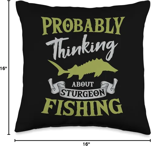 Miniatura 4 de Sturgeon Fishing Angler Apparel Sturgeon Fishing Angler - Almohada anádroma de pescador de agua dulce, 16 x 16 pulgadas, multicolor
