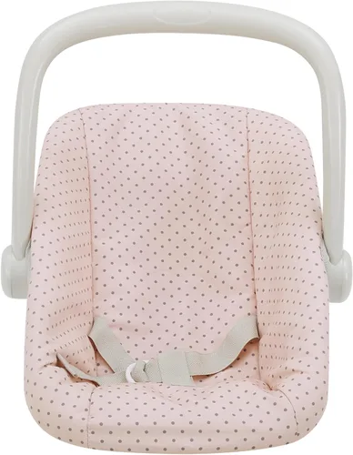 Miniatura 8 de Olivia's Little World Conjunto de Portabebés y Asiento de Coche de Muñeca Bebé Princesa de Lunares, Rosa/Gris