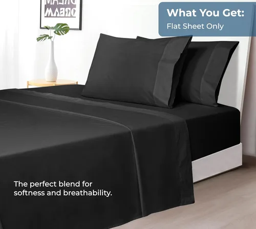 Miniatura 5 de Royale Linens Sábana encimera de tamaño individual XL 100% Algodón Orgánico – Super suave – Sábanas superiores de percal – Sábana encimera