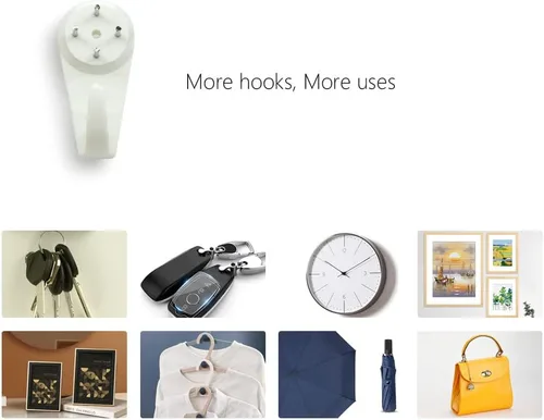Miniatura 5 de Kit para colgar cuadros, ganchos de pared sin daños para marco, 68 clavos invisibles para hormigón, pared dura y pared de cemento (mezcla)