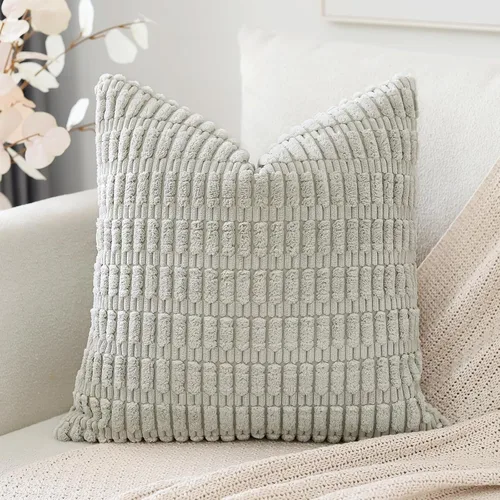 Miniatura 13 de OTOSTAR Fundas de Almohada Decorativas de Pana de 16 x 24 Pulgadas Súper Suaves Bohemias a Rayas Rectangulares Fundas de Cojín Modernas para Sofá