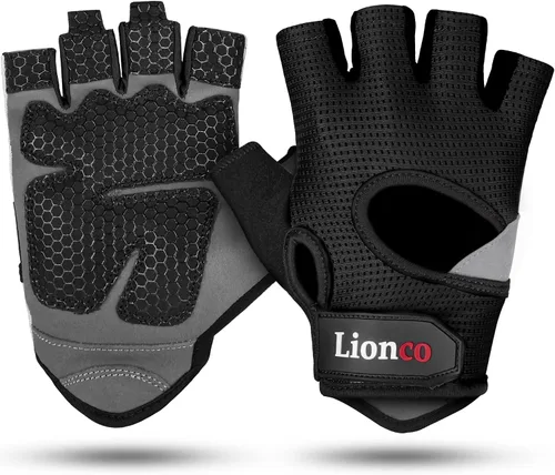 LIONCO Guantes de entrenamiento para hombres y mujeres, guantes de levantamiento de pesas con gel transpirable acolchados de excelente agarre para