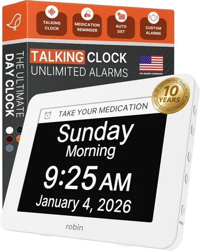 Miniatura 14 de Robin Reloj 2026 con día y fecha para ancianos, relojes para personas mayores, reloj de demencia, calendario digital para ancianos, relojes de noche
