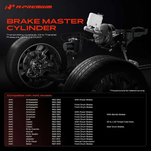 Miniatura 2 de A-Premium Cilindro maestro de freno compatible con vehículos AMC y Jeep Wagoneer, Jeepster, J-2500, J-2600, J-2700, J-2800, J-3500, J-3600, J-3700