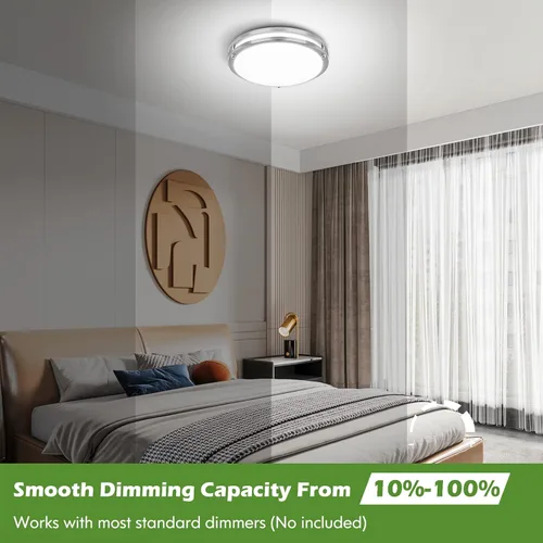 Miniatura 5 de Luces de Techo LED de 12 Pulgadas 36W, 2700K/3000K/4000K/5000K/6500K Ajustables de Montaje Empotrado, 3200LM Súper Brillantes Regulables Accesorio