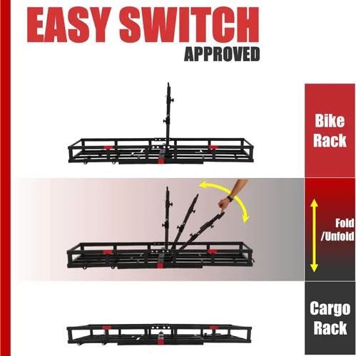 Miniatura 5 de Soporte para bicicleta de montaje en enganche para bicicleta eléctrica resistente, se adapta a 2 bicicletas eléctricas de montaña con neumáticos
