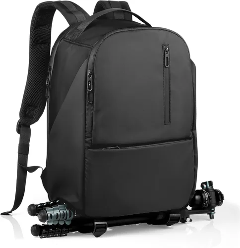TAAOKA Mochila para cámara DSLR/SLR/SLR/sin espejo para fotógrafo, bolsa impermeable para cámara con soporte para trípode y compartimento para