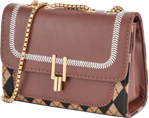 UTOTEBAG Bolsos cruzados para mujer, bolso pequeño de piel sintética, bolso de hombro de moda, bolso de noche con correa de cadena