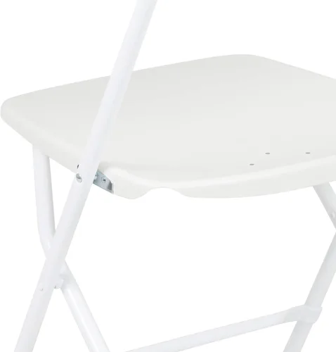 Miniatura 6 de EMMA + OLIVER Juego de 10 sillas plegables de plástico, capacidad de peso de 650 libras, silla plegable apilable ligera en color blanco
