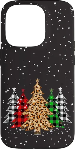 Miniatura 17 de Funda con diseño de árboles de Navidad con estampado de leopardo y cuadros para iPhone 16