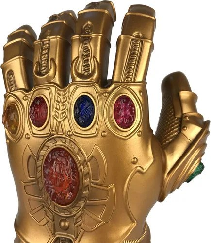 Miniatura 4 de Guante infinito de PVC iluminable para adultos guantes de guantelete de Iron Man Infinity Thanos dorados piedra infinita LED iluminada joya