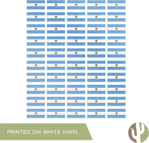 Miniatura 4 de Desert Cactus Adhesivo de bandera de Argentina, calcomanías rectangulares de 1 pulgada, 50 piezas en total con logotipo para niños, álbum