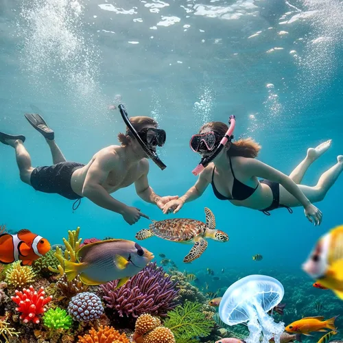 Miniatura 2 de Snorkel Mask Set, Dry-Top Snorkel Set Scuba Diving Mask, 180° Panoramic Wide View, Professional Breathing Freely Snorkeling Gear Kit with Nose Cover